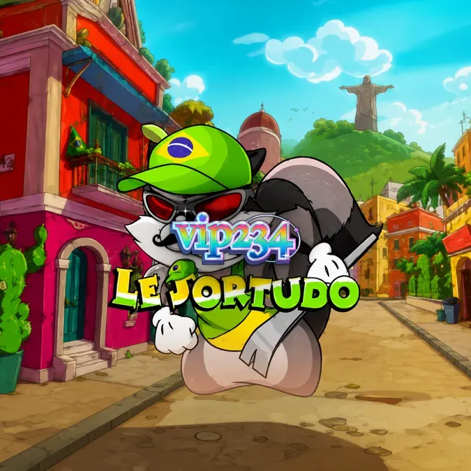 Smokey o guaxinim em uma rua brasileira colorida no slot Le Sortudo